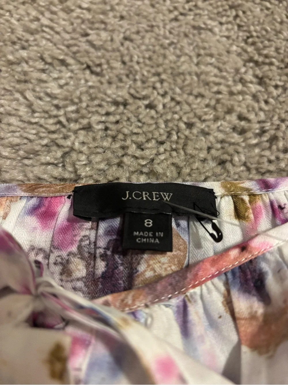 J. Crew x Flora Obscura Floral Square-Neck Blouse  - Sz 8 NWOT